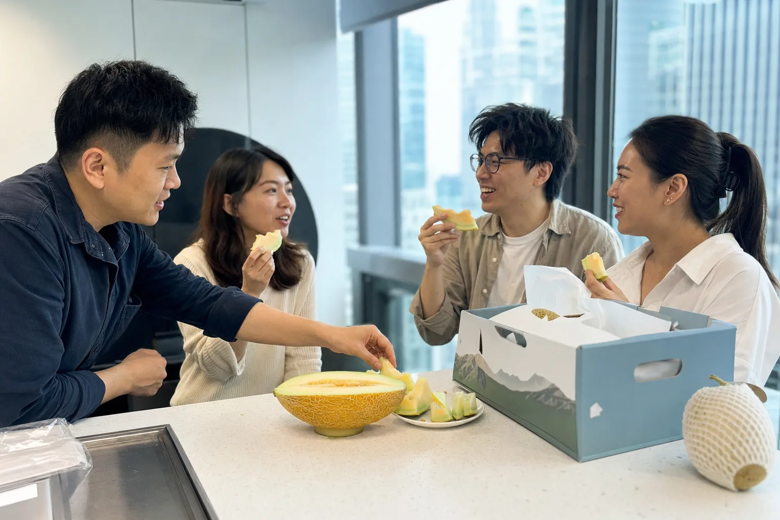 香港辦公室同事下午分享八六王瓜瓣